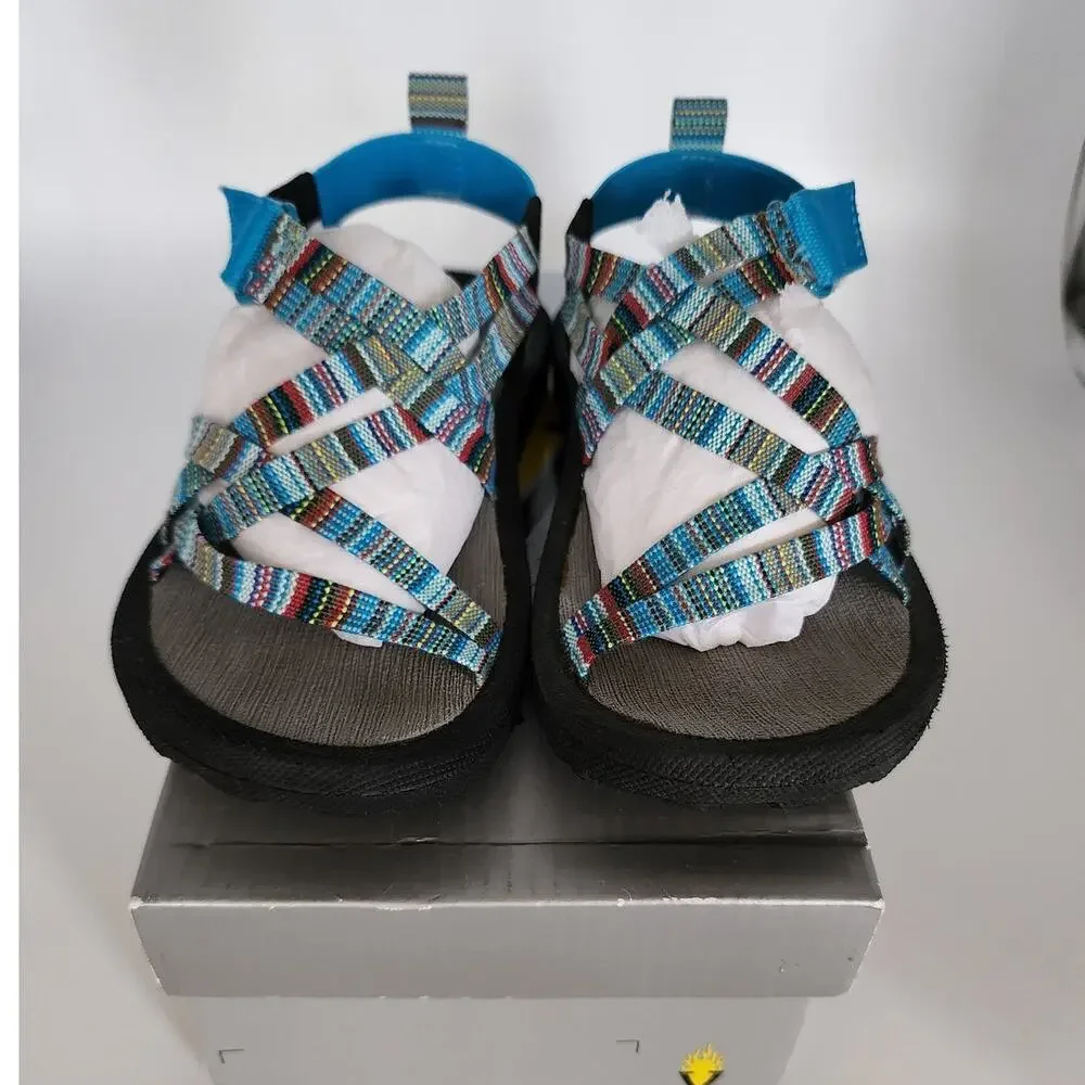 Volatile Kids Size 12 Turquoise Doodlebug Strappy Adjustable Sandals Outdoor